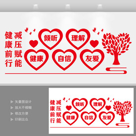 心理解压心理咨询文化墙