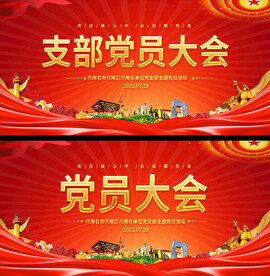 支部党员大会展板