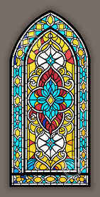 吊顶玄关教堂蒂凡尼彩色玻璃图案