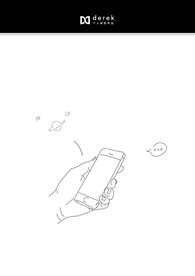 商务手绘手拿手机