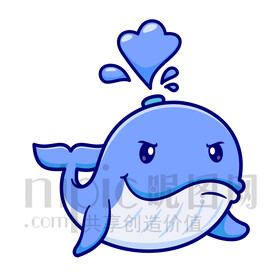 可爱卡通鲸鱼