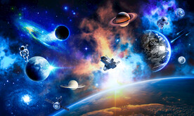 太空星球宇宙黑洞宇航员星空背景