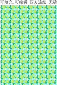 清爽水果图案 绿色柠檬  印花