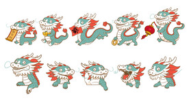 龙年卡通贴纸表情包