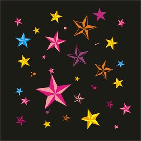 矢量五彩星形星光图案元素