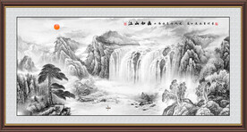 水墨黄山迎客松