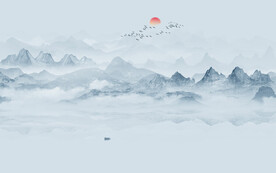 抽象水墨画背景墙