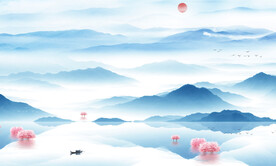 意境水墨山水画