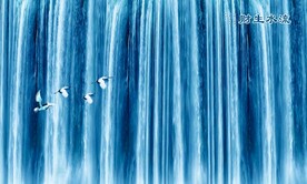 瀑布流水生财装饰画