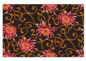 菊花 数码印花 凤凰花