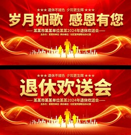 退休欢送会展板