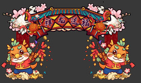 龙年新春国潮门头