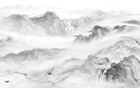 淡雅 灰色意境山水 Tif分层