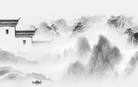 高档 中式高端山水 tif分层