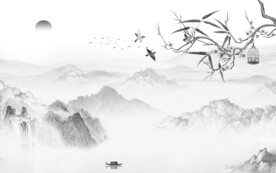 简约 中式高端山水 tif分层