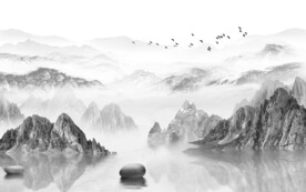 大气 中式高端山水 tif分层