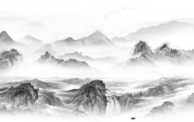 客厅 奢雅灰山水画 TiF分层