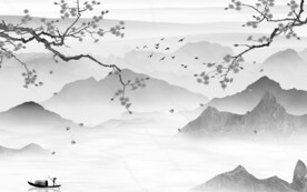 高雅 奢雅灰山水画 TiF分层