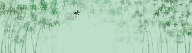 新中式水墨竹林风景背景墙