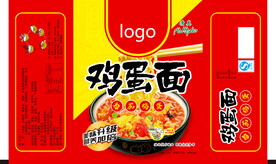 鸡蛋面包装平面图