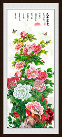 竖幅牡丹