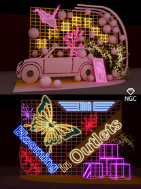 霓虹灯打卡美陈 