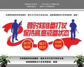 准备打仗强军兴军部队军队文化墙