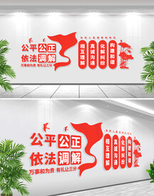 公平公正依法调解文化墙