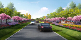 道路绿化效果图