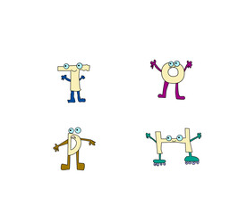 儿童画 字母矢量图