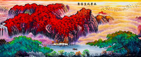客厅办公室山水挂画