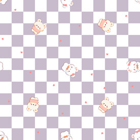 兔子小熊棋盘格