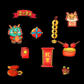 龙年贴纸 