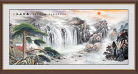 黄山迎客松国画山水