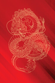 生肖龙白描线稿