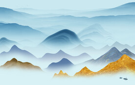 现代 轻奢高端山水 Tif分层