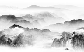 中式 意境灰色山水 TiF分层