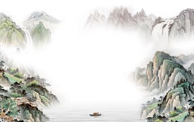 爆款 客厅大气山水 Tif分层