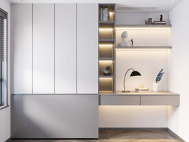 现代书房背景墙