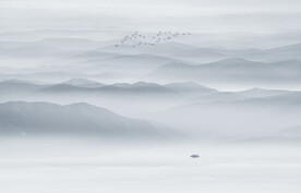 禅意水墨山水图