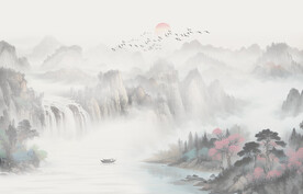 工笔国画山水图