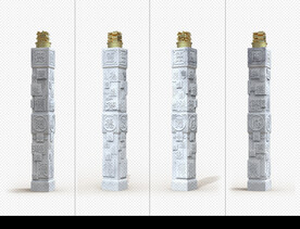 德字文化景观石柱效果图