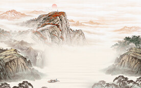 高雅 最新客厅山水 tif分层