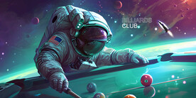 宇宙宇航员台球广告展板背景墙