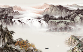 爆款 简约意境山水 TIf分层