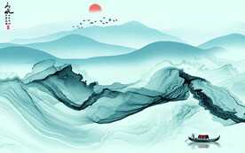 高端 最新轻奢山水 Tif分层