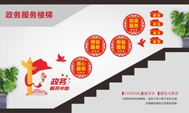政务服务中心楼梯文化墙