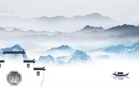 高端 中式新传山水 Tif分层