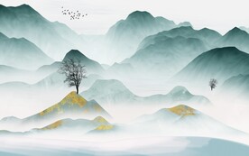 高档 最新中式山水 tiF分层