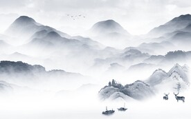 高清 高端中式山水 TIf分层